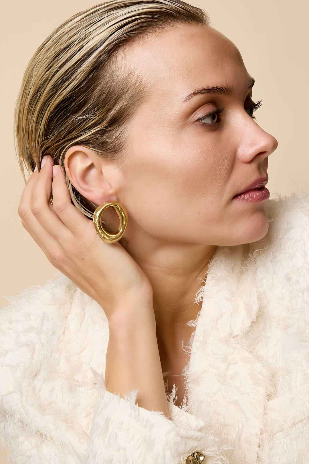 Elegant Stainless Steel Irregular Stud Earrings