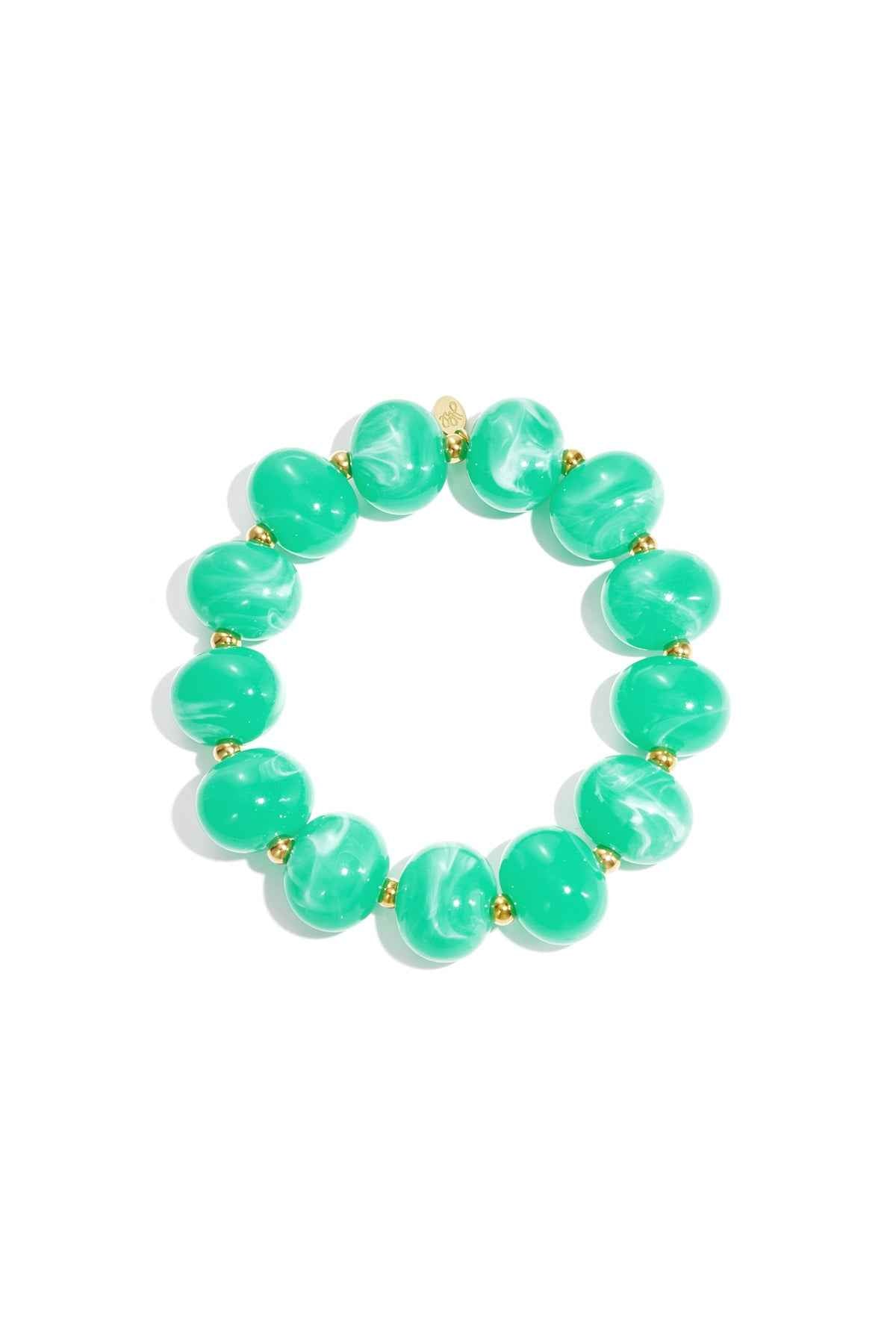 Elastic beaded bracelet with large beads