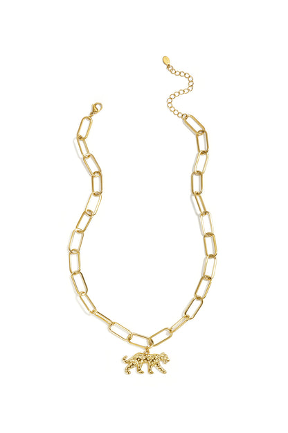 Elegant Animal Pendant Necklace in Silver and Gold