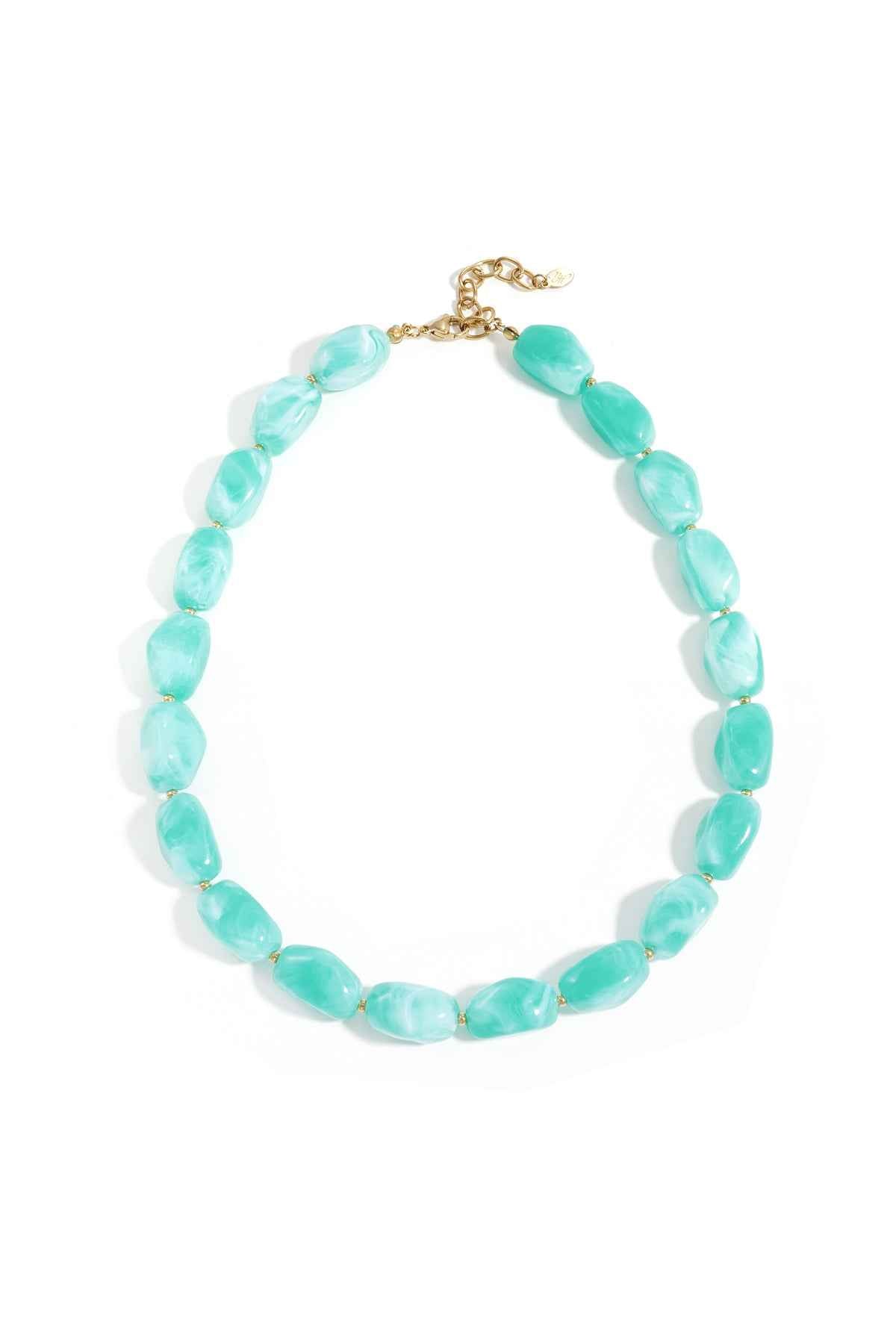Necklace with organic beads