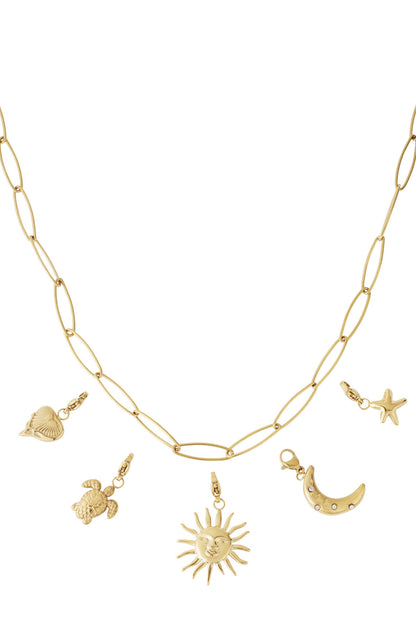 Elegant 14K Gold Plated Sun Pendant Necklace