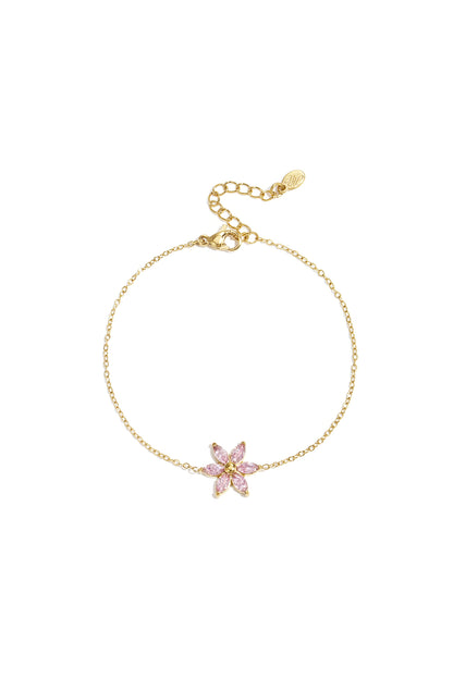 Armband met strass bloem