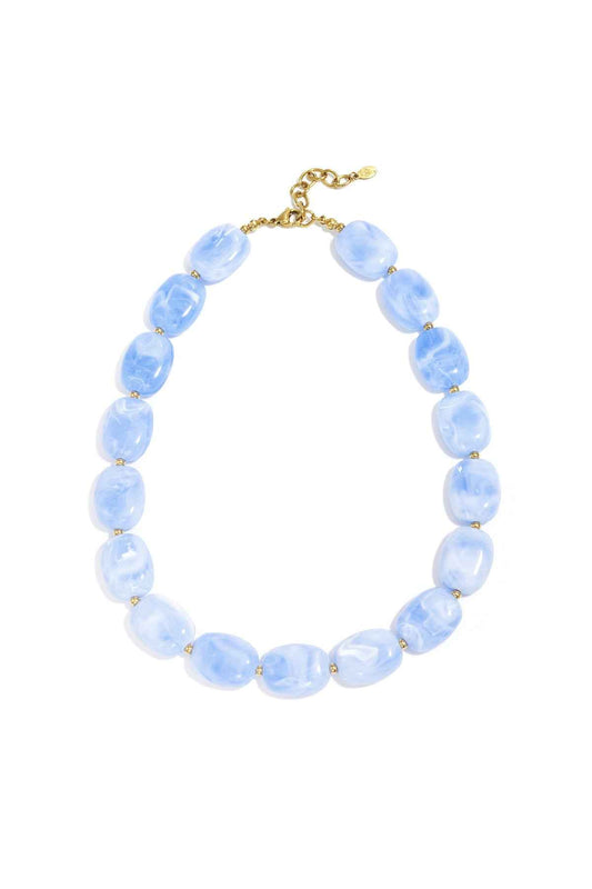 Necklace with squoval beads