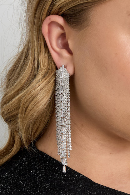 Elegant Irregular Zircon Earrings, Luxurious Christmas Gift