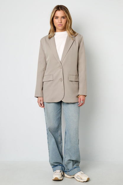 Elegant Khaki & Grey Woven Ladies' Suit Set for Fall/Winter