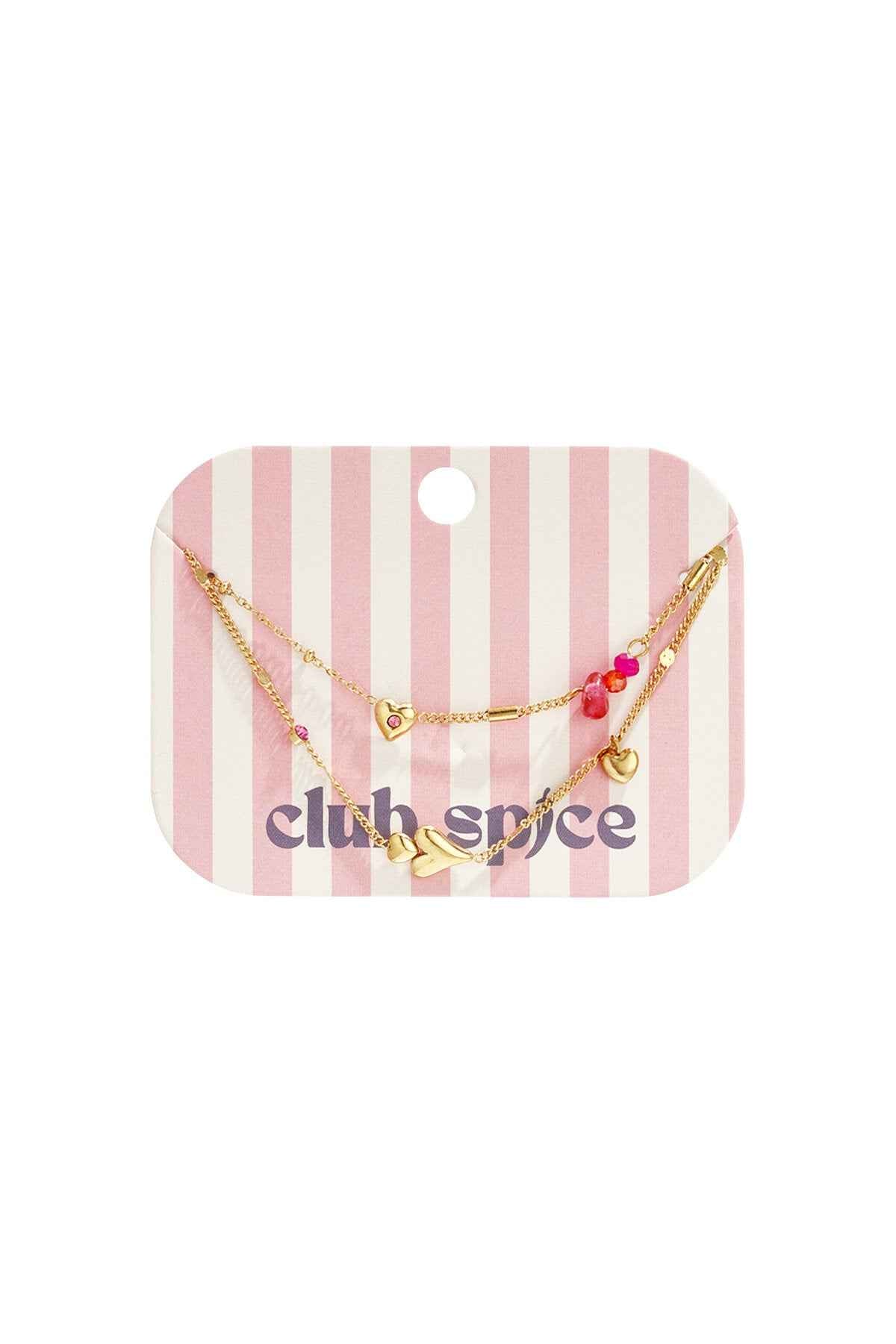 Armband met hartjes bloemen en kraaltjes