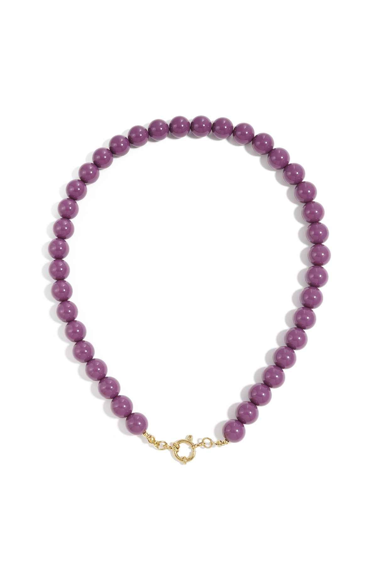 Beaded necklace with front closure - 12mm