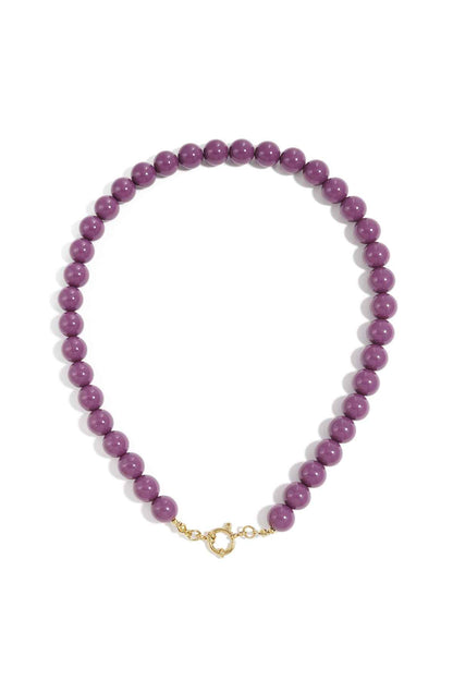 Beaded necklace with front closure - 12mm