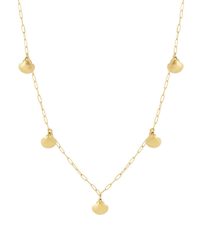 Elegant Gold Long Necklace with Shell, Perfect for Spring/Summer