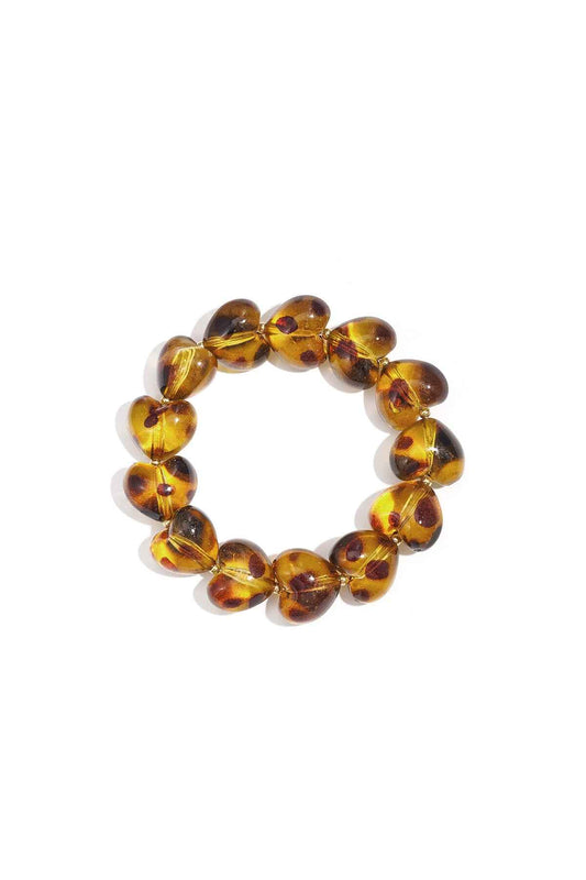 Elegant Leopard Print Beaded Bracelet for Women