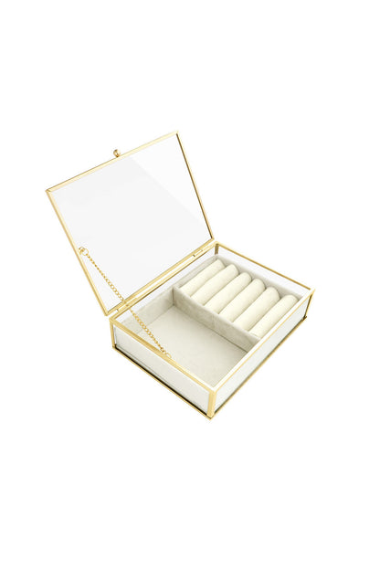 Elegant Pink & Off-White Irregular Rings Display