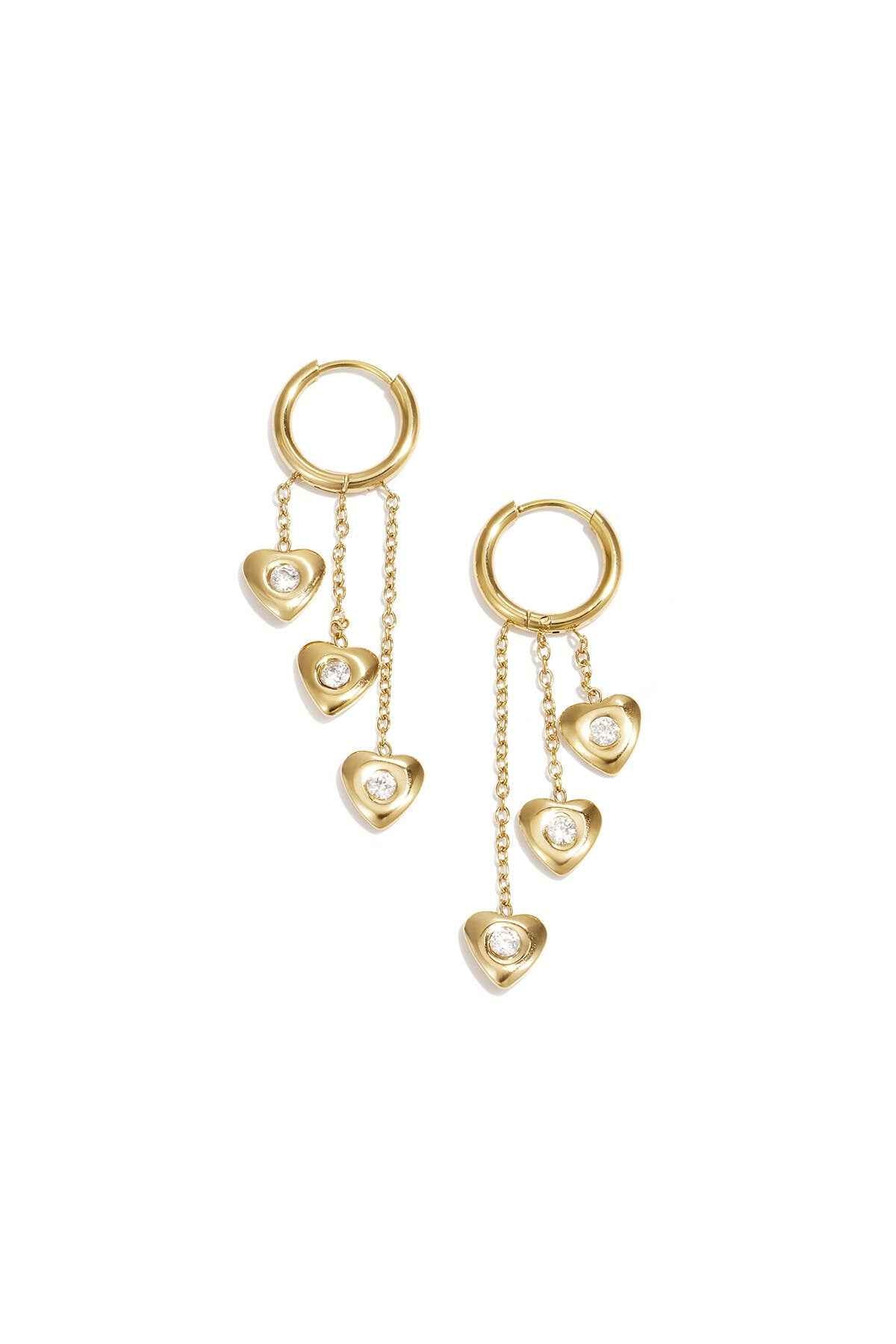 Stylish Heart Dangle Earrings for Everyday Wear