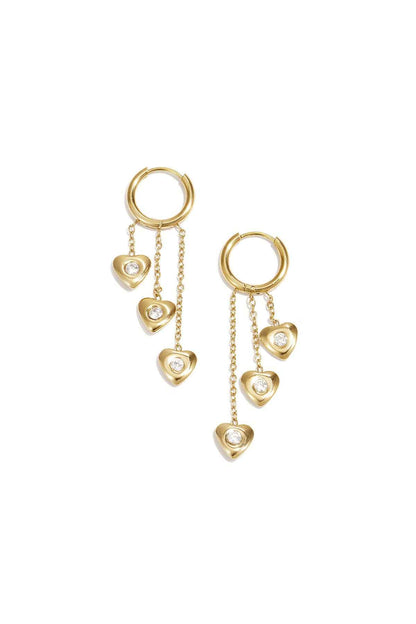 Stylish Heart Dangle Earrings for Everyday Wear