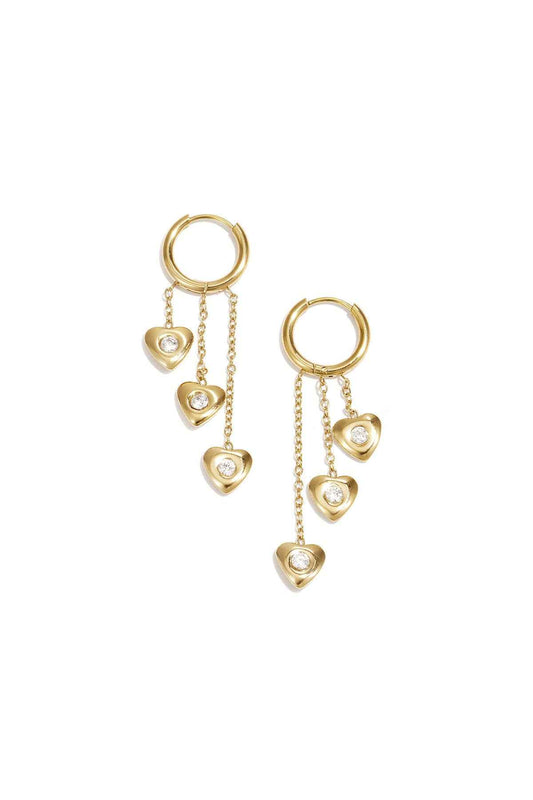 Stylish Heart Dangle Earrings for Everyday Wear