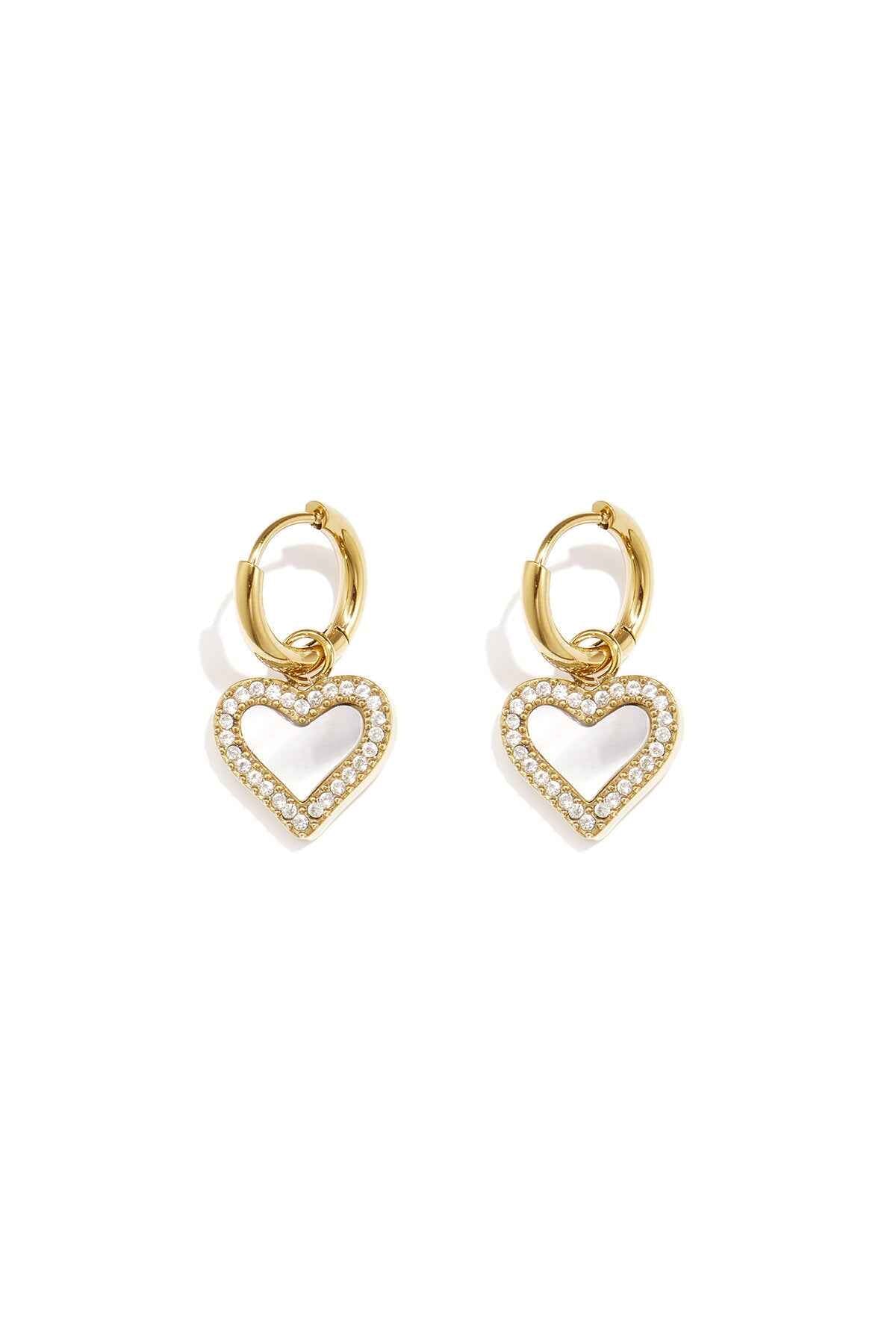 Elegant Heart-Shaped Shell Drop Earrings
