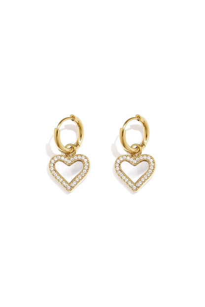 Elegant Heart-Shaped Shell Drop Earrings