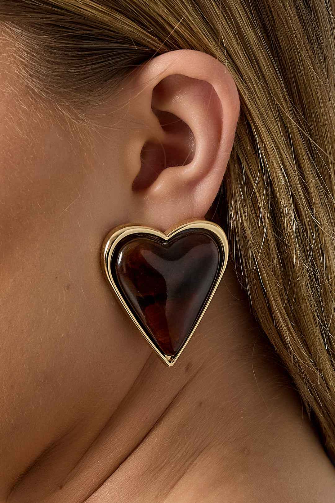 Oorbellen met hartvormige stift van legering, retro, alledaags en eenvoudig, dames sieraden