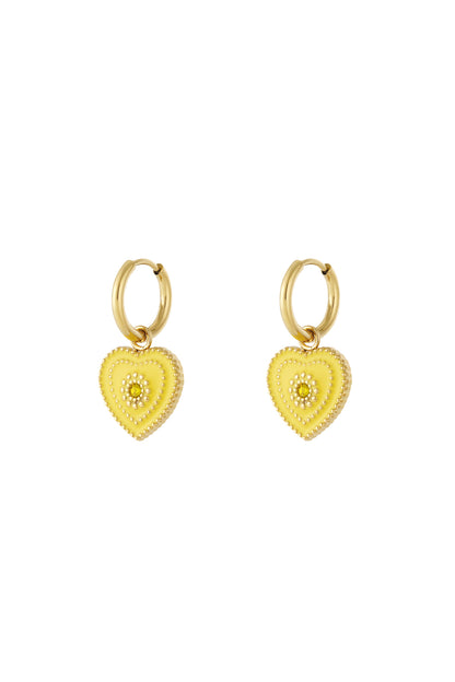 Elegant 14K Gold Plated Heart Drop Earrings for Women