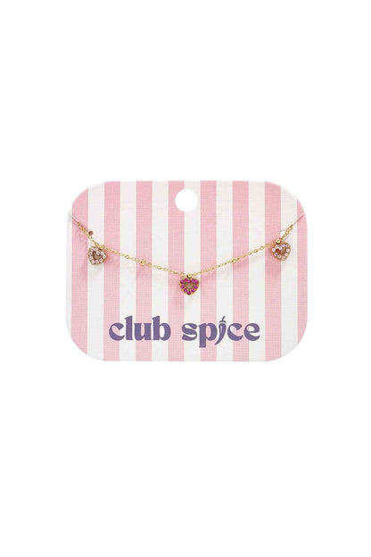 Armband met roze steentjes in hartjes