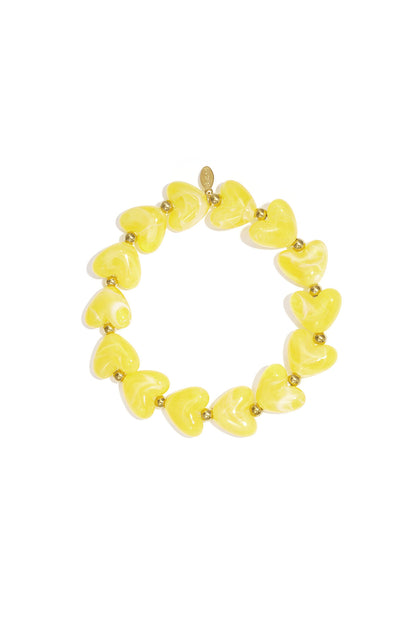 Elastieken hartjes kralenarmband