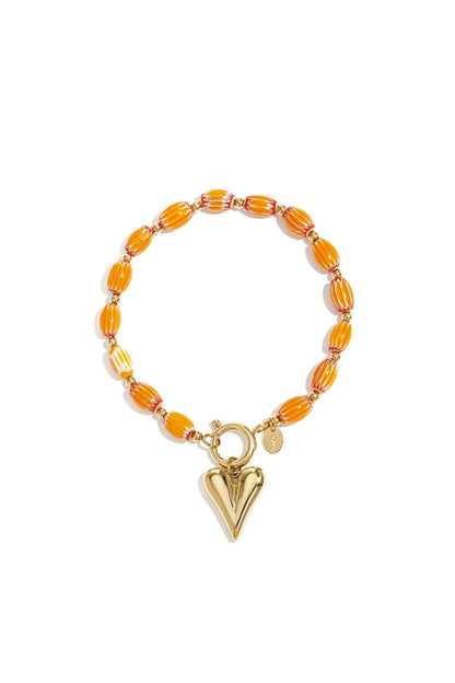 Stainless Steel Beaded Bracelets Heart Casual Daily Simple Series Women's jewelry