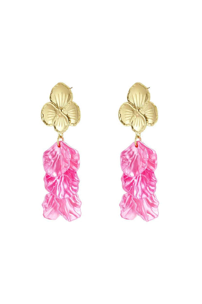 Flower earrings with mother of pearl