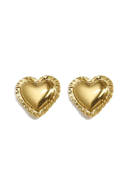 Elegant Gold Heart Cufflinks for Women