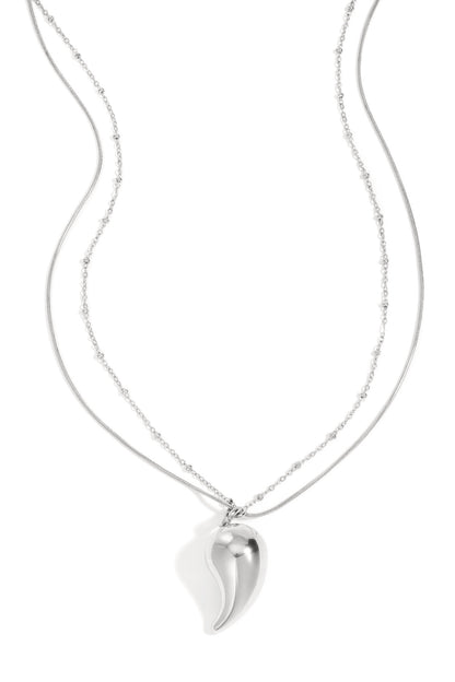 Elegant Droplet Pendant Necklace - Silver & Gold