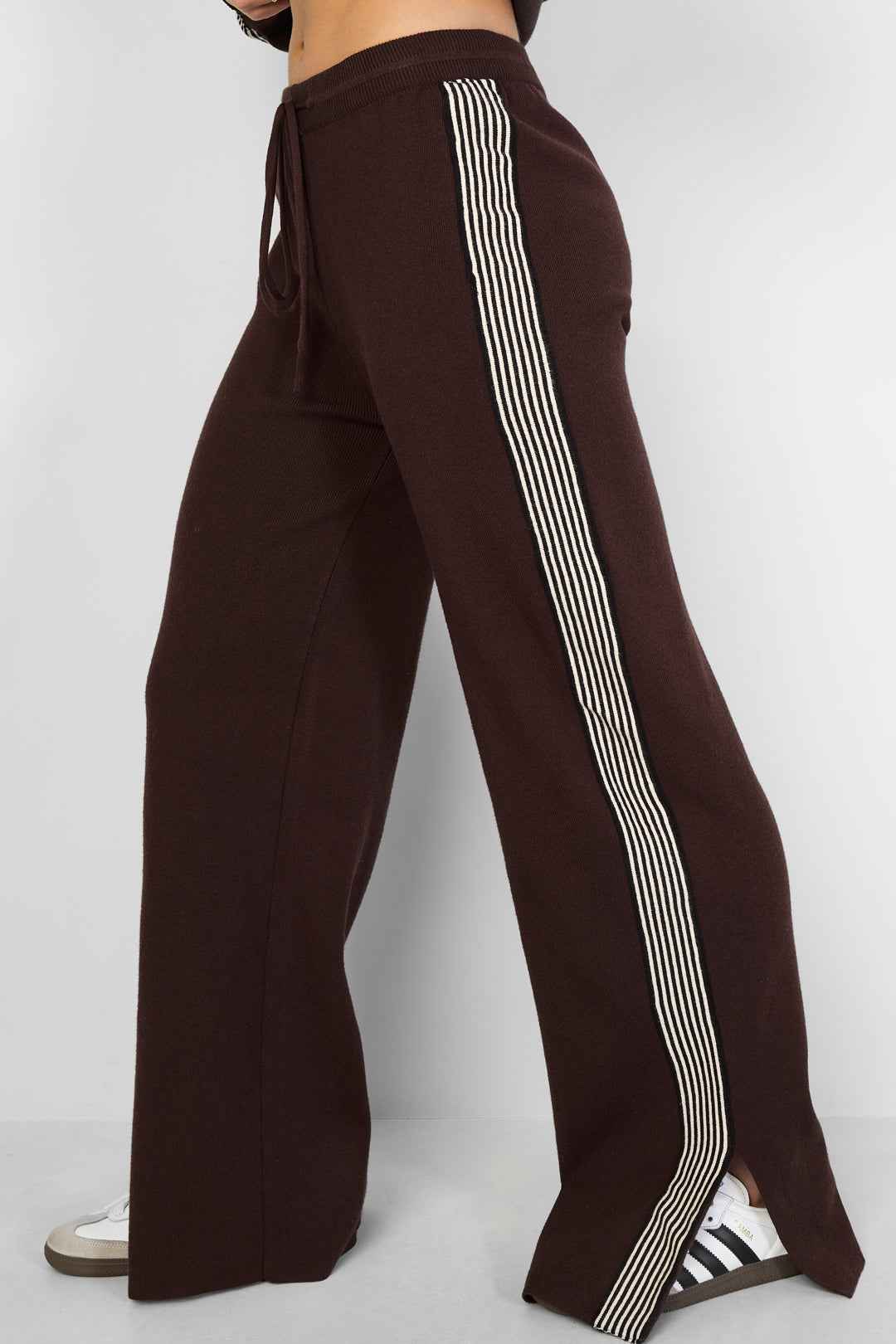gebreide broek met strepen