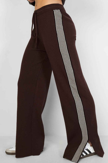 gebreide broek met strepen