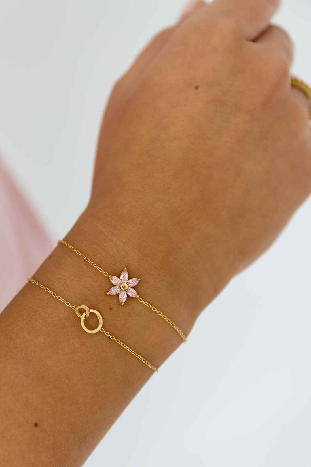 Armband met strass bloem