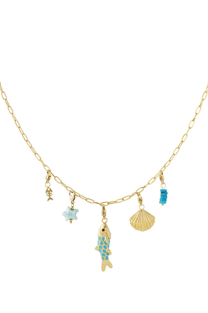 Elegant 14K Gold Plated Shell Pendant Necklace