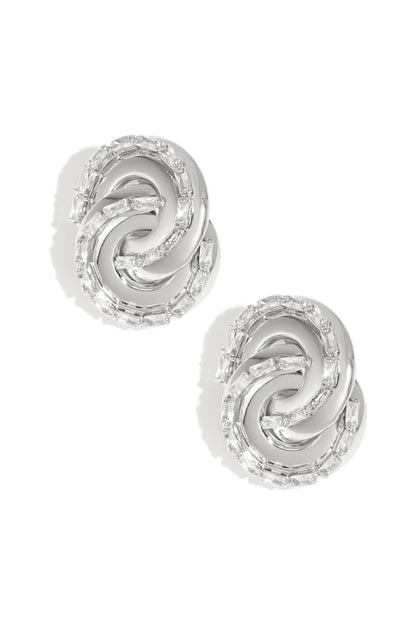 Elegant Irregular Shaped Stud Earrings - Luxurious Party Accessory