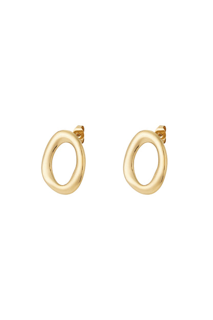 Elegant 14K Gold Plated Irregular Stud Earrings