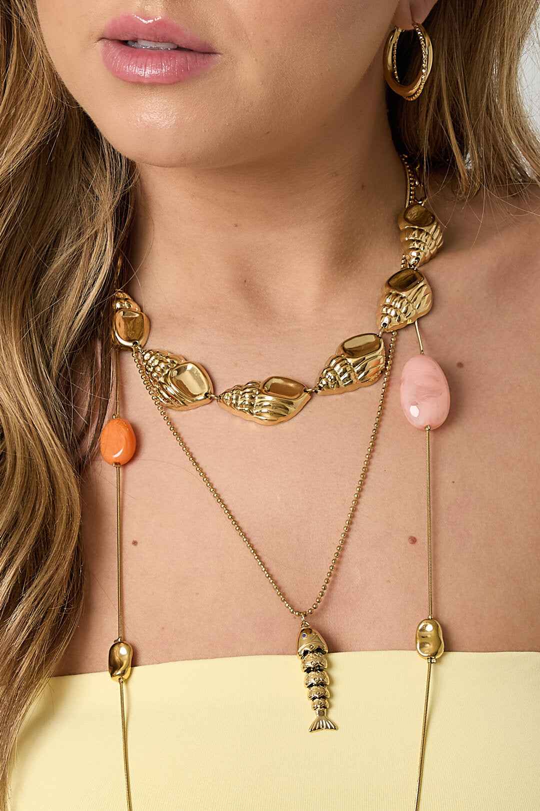 Statement ketting met grote schelpen