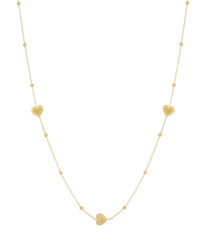 Elegant 70cm+ Heart Long Necklace, Silver & Gold