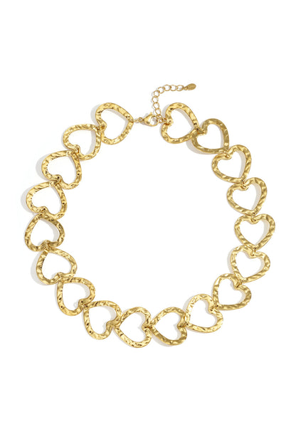 Elegant Gold & Silver Heart Necklace for Daily Wear