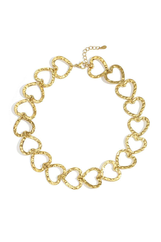 Elegant Gold & Silver Heart Necklace for Daily Wear
