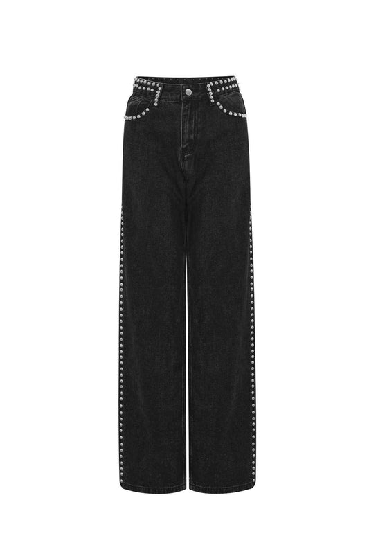 Stylish Black Straight Denim Pants for All Fits