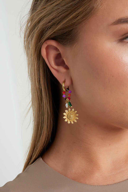 Elegant Gold Color Flower Drop Earrings for Women