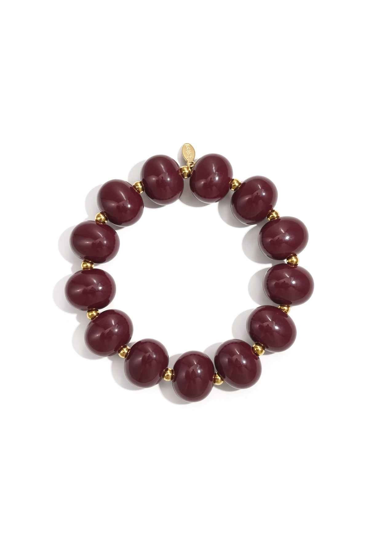 Elastic beaded bracelet with large beads