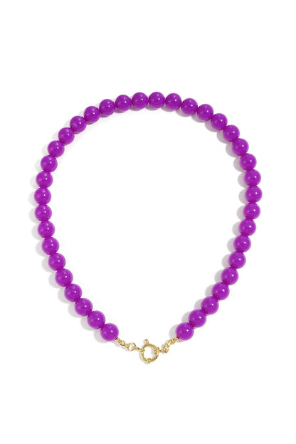 Beaded necklace with front closure - 12mm