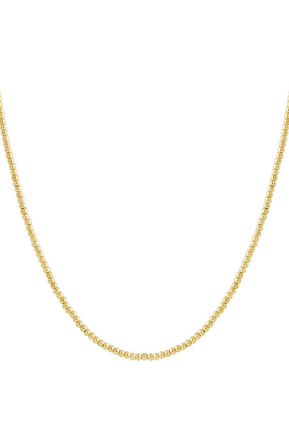 Elegant Stainless Steel Beaded Necklace, Silver & Gold