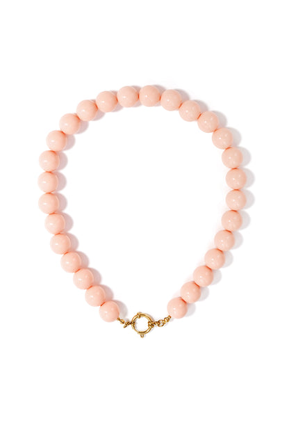 Necklace with large beads and front closure-15mm