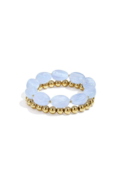 Bracelet set with organic beads