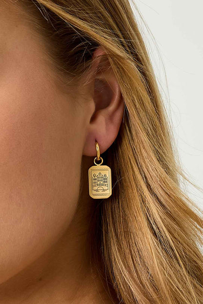 Amsterdam Canal House Stainless Steel Earrings