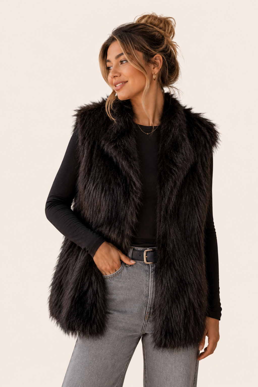 faux fur gilet, 