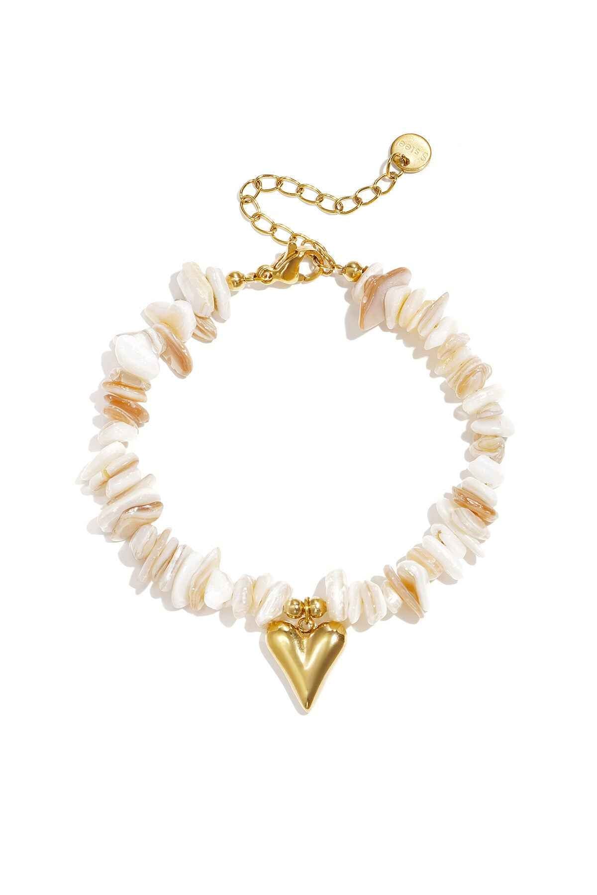 Armbanden met stenen kralen, hartvormig, vakantiethema, dagelijkse romantische serie, damessieraden