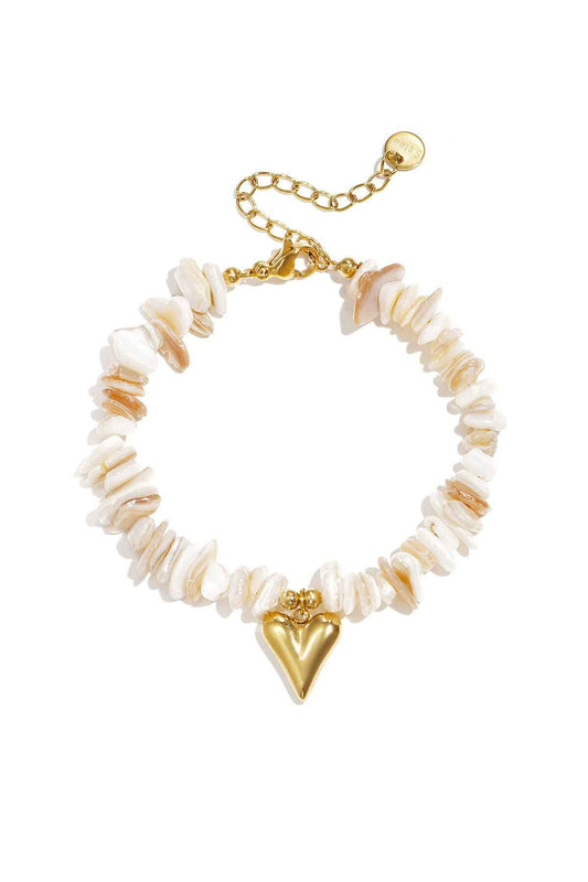 Armbanden met stenen kralen, hartvormig, vakantiethema, dagelijkse romantische serie, damessieraden