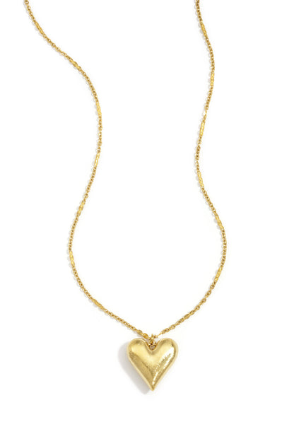 Elegant Heart Pendant Necklace, Silver & Gold